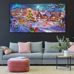 Christmas Night Diamond Painting Kit Snowman Full Embroidery Cross Stitch