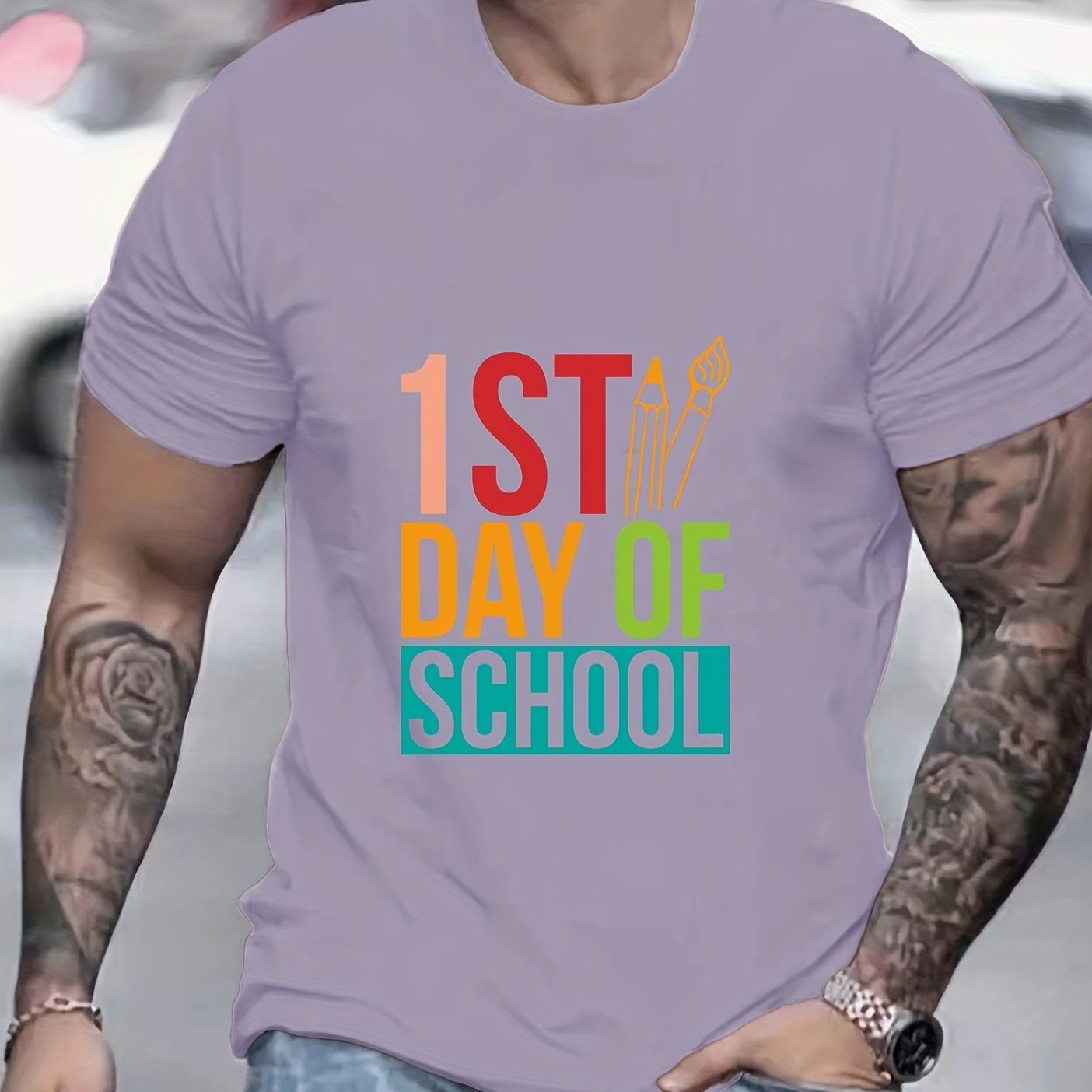 Back To School Men's Graphic Crew Neck Active T-shirt