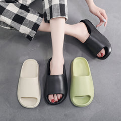 Solid Pillow Sandals Open Toe Quick Drying Slip On Slide Sandals