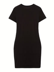 Short Girls Letter Print Dress Casual Short Sleeve Bodycon Dress