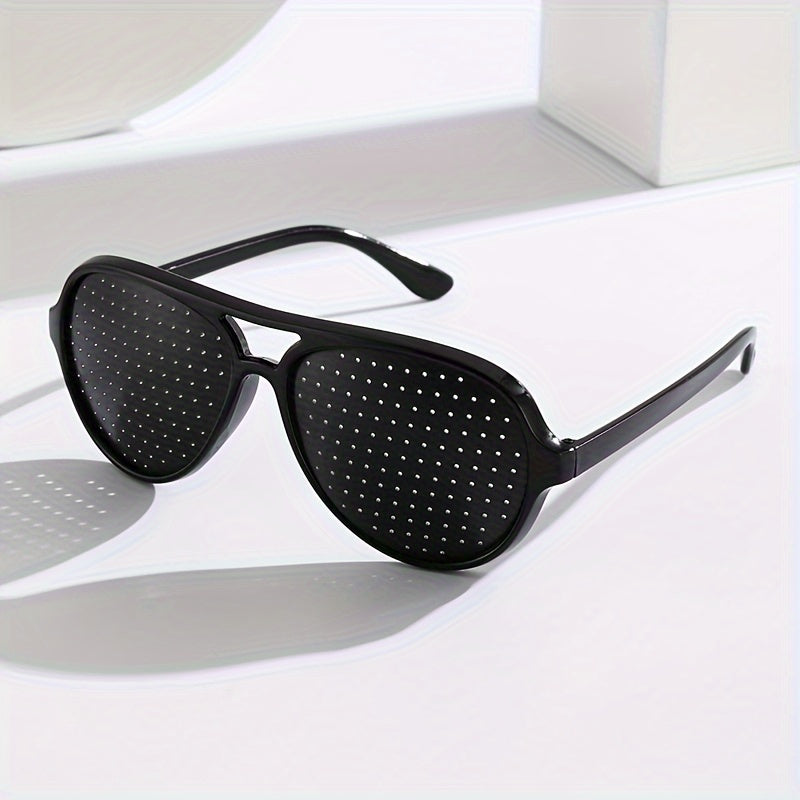 Needle Hole Lens Glasses Double Bridges Punk Party Decors