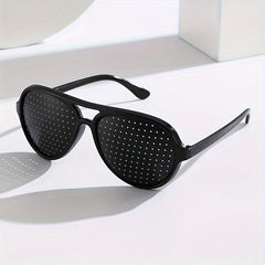 Needle Hole Lens Glasses Double Bridges Punk Party Decors