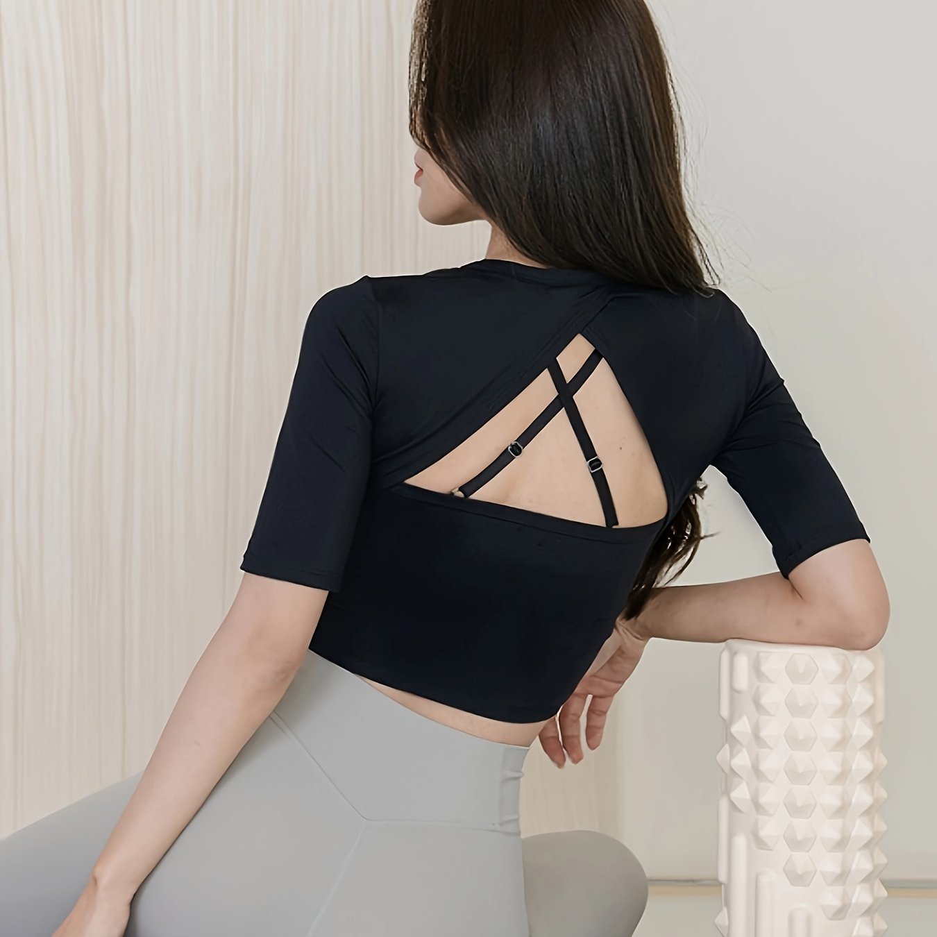Round Neck Sporty Tee Quick Drying High Stretch T Shirt Women's Activewear