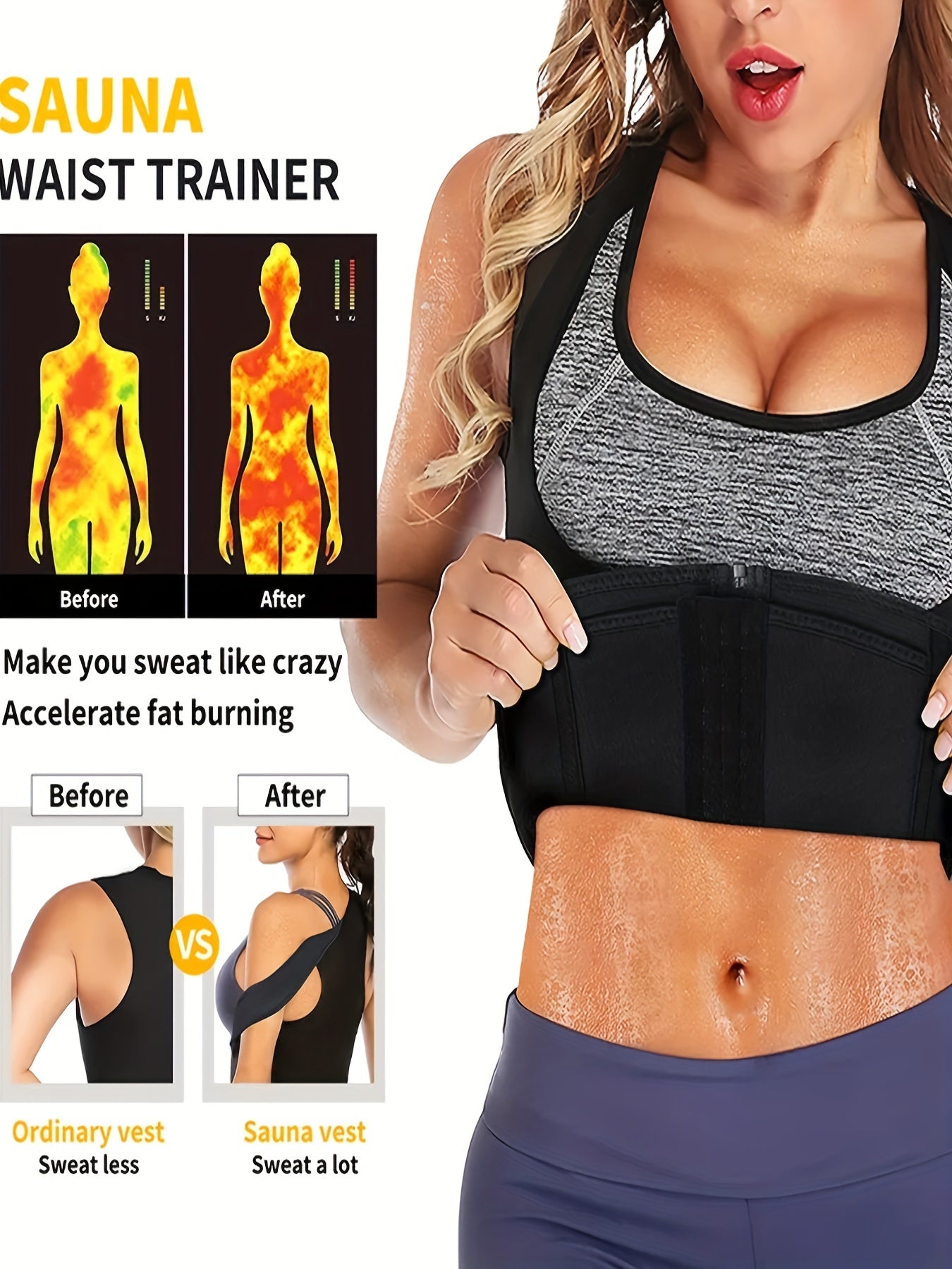 Sleeveless Sweat Sauna Vest for Workouts & Weight Loss