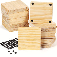 Square Beech Wood Blocks DIY Ornament Accessories Coaster Material