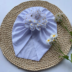 Baby Girls Flowers Decor Cap Soft Hair Wrap Head Accessory