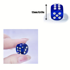 12mm Translucent Game Dices for Table Board Game - Set of 6