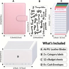 23pcs Budget Planner Binder Zipper Envelopes Macaron Cover Money Organizer