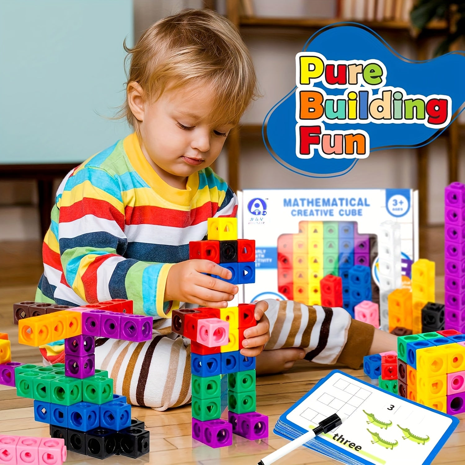 Mathematical Cube Building Blocks Counting Toys