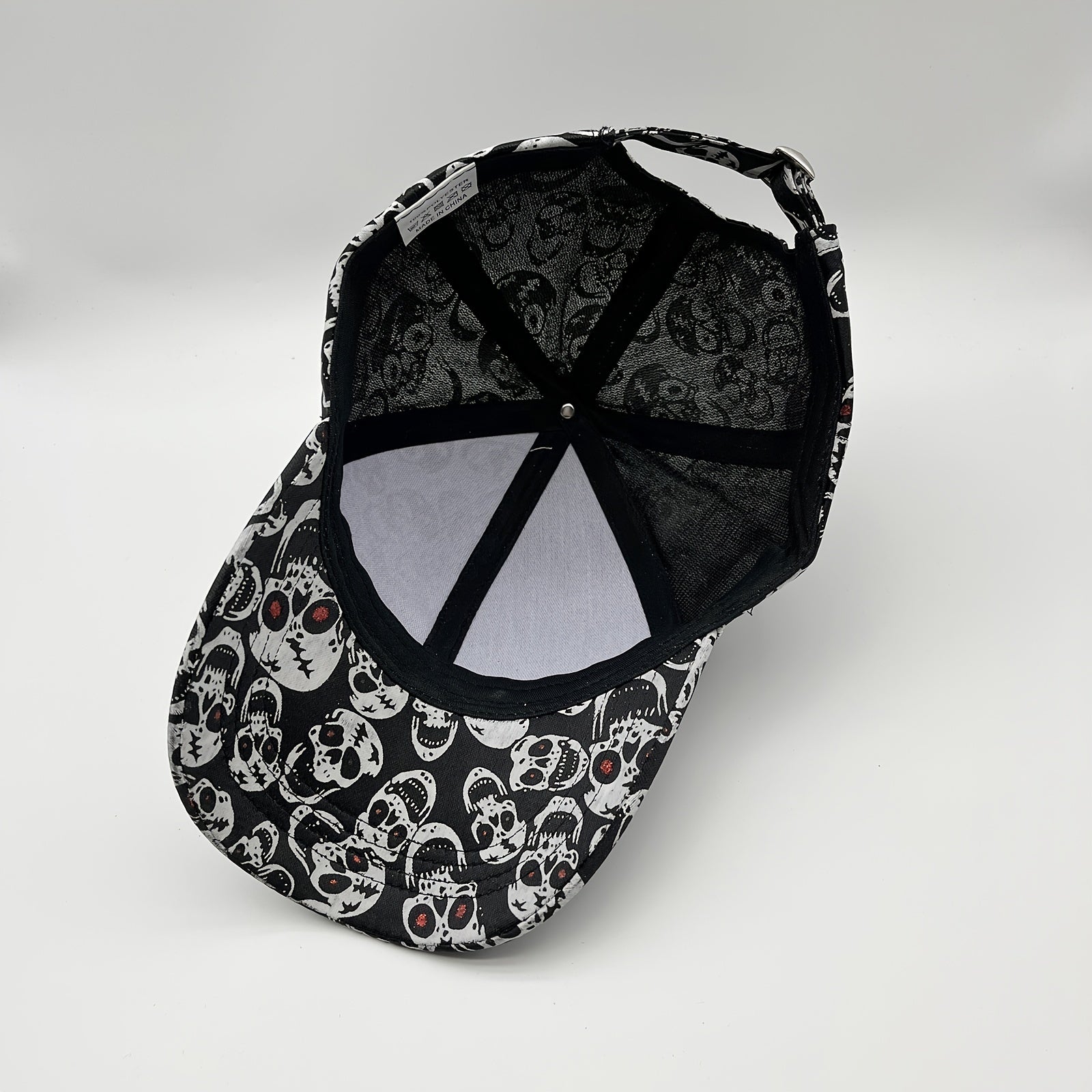 Skull Print Baseball Cap Y2K Vintage Sun Hat Men Unisex Dad Hats