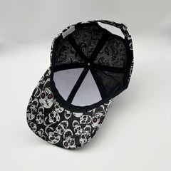 Skull Print Baseball Cap Y2K Vintage Sun Hat Men Unisex Dad Hats