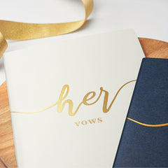 2pcs Vow Books Wedding Bride And Groom 15 X 10 Navy Wedding Supplies