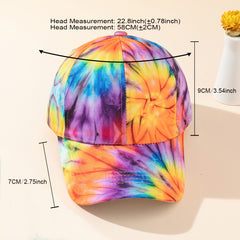 Rainbow Baseball Cap Tie Dye LGBT Pride Couple Hats