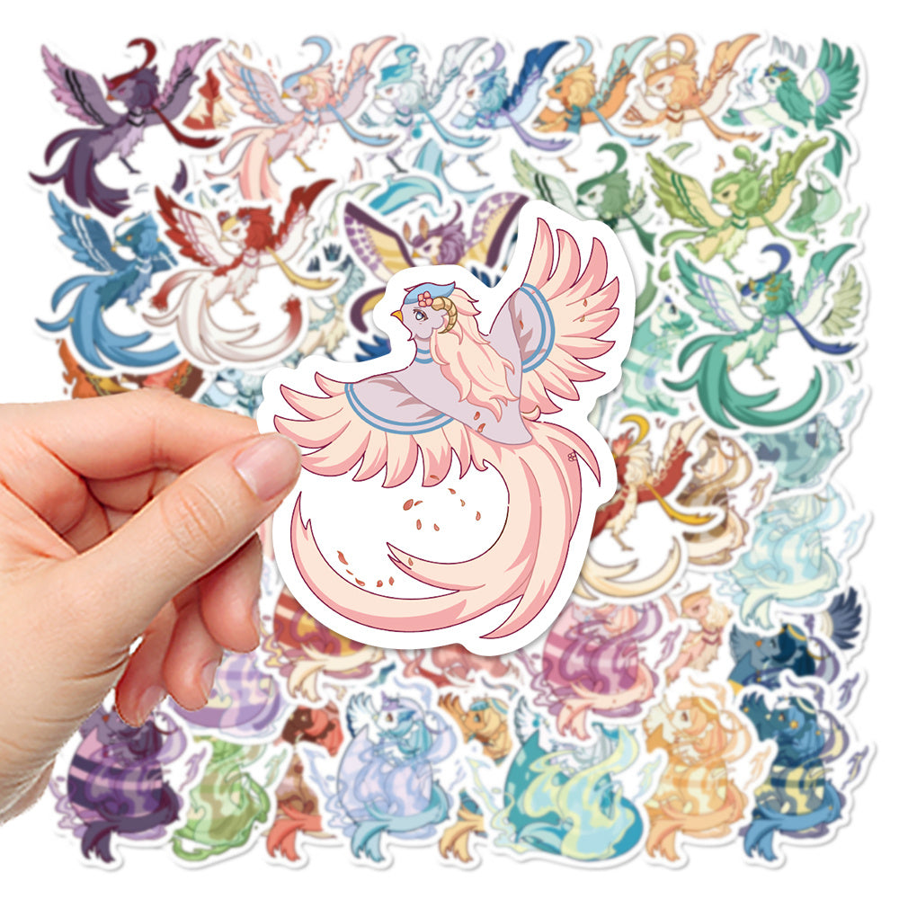 50 Unique Phoenix Stickers Creative Designs Waterproof & Self Adhesive