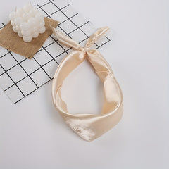 Classic Neckerchief Solid Square Scarf Satin Bandana Head Wrap Hair Accessories