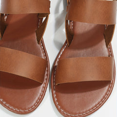 Women's Roman Style Flat Sandals Open Toe Buckle Strap Casual Beach Sandals