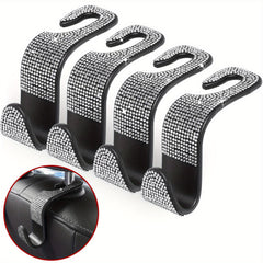 Bling Rhinestone Car Seat Hooks 4 Pack