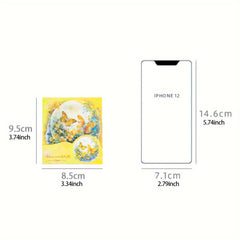 10pcs Plant Flower Laser Sticker Waterproof PET Material