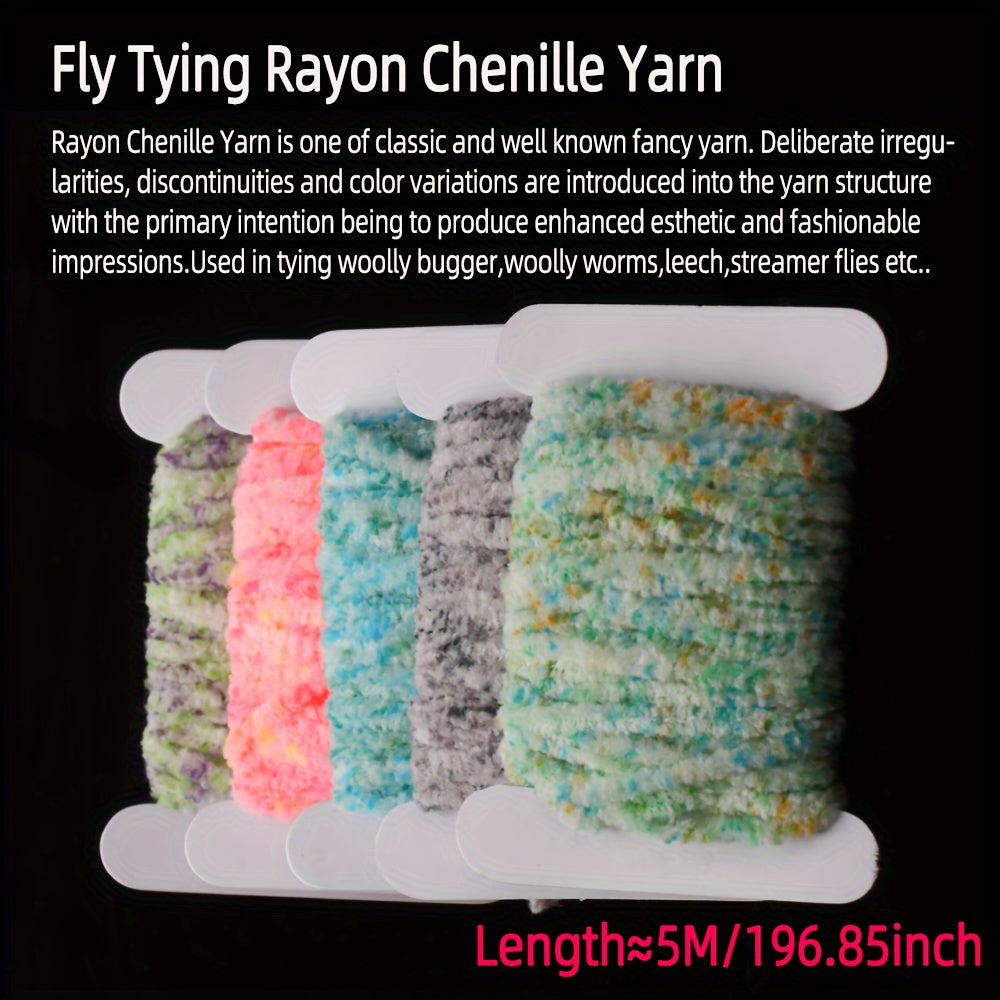 5M Rayon Chenille Yarn Fishing Fly Tying Material
