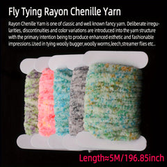 5M Rayon Chenille Yarn Fishing Fly Tying Material