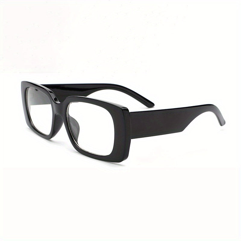 Minimalist Square Frame Clear Lens Glasses Decorative Anti Light Eyewear