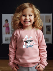 Breathable Skate Bunny Graphic Long Sleeve Sweatshirt