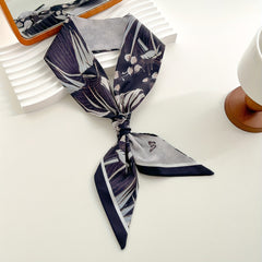 French Style Skinny Scarf Vintage Silky Long Ribbon Neckerchief