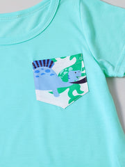 Boys Dinosaur Casual Outfit T shirt & Shorts Summer Clothes Set