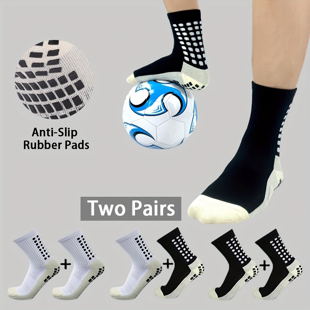 Kids Non Slip Soccer Socks, 2 Pairs