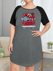Elephant & Car Print Raglan Sleeve Nightdress