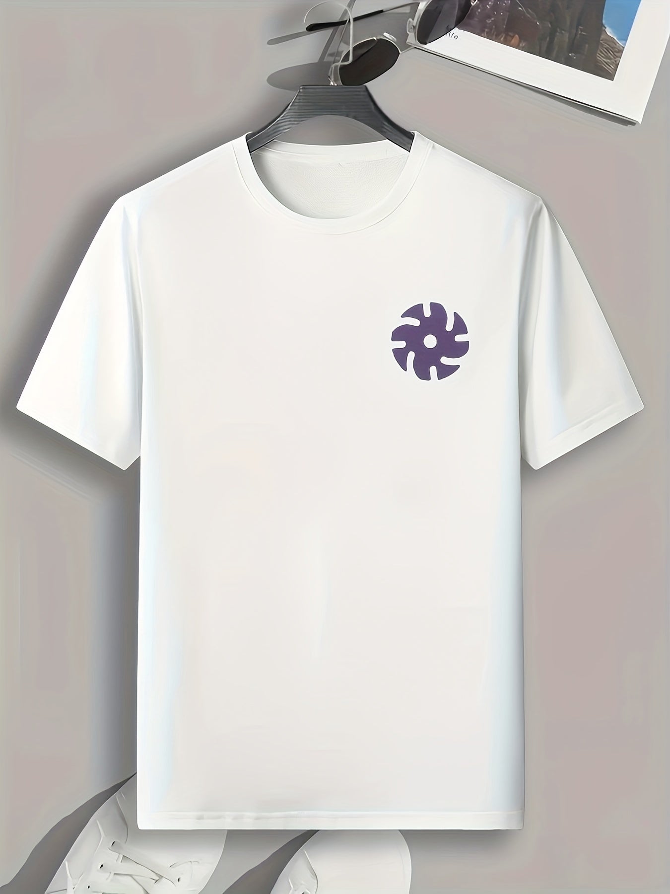 Symbol Pattern Men's Sports T-Shirt Graphic Tee For Fitness Activities