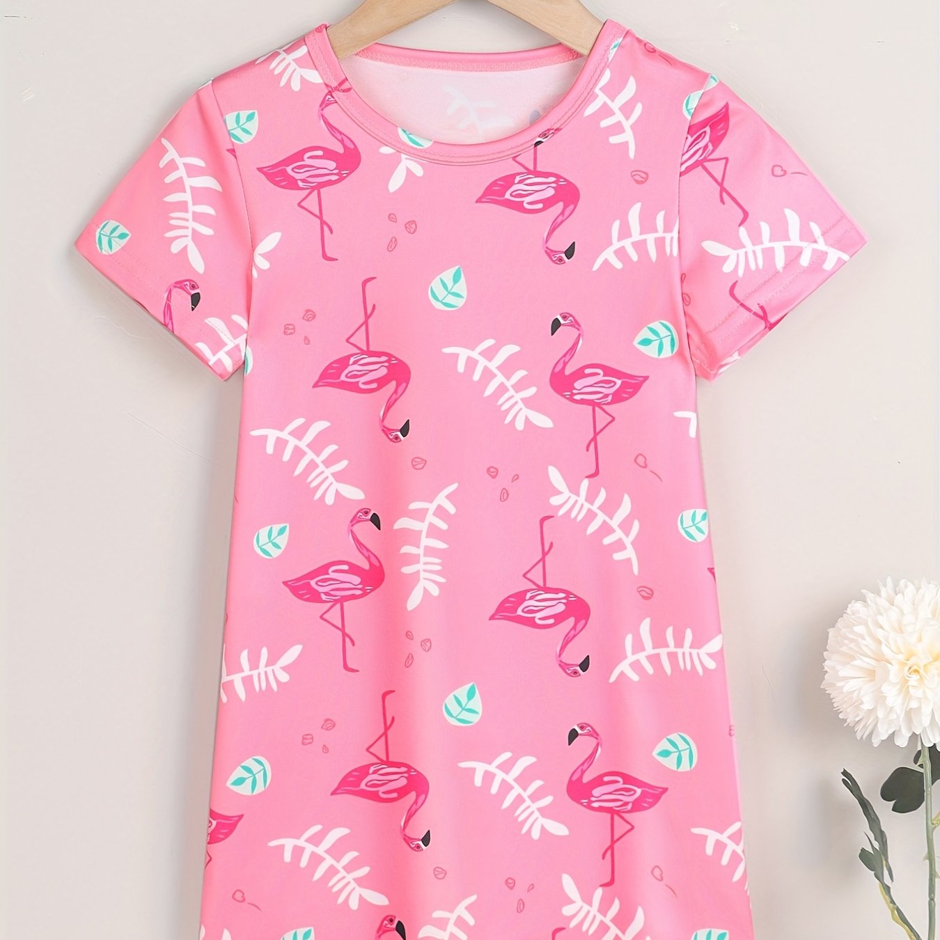 Toddler Girls Flamingo Graphic Casual T shirt Dress