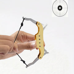 Golden Mini Bow and Arrow Toy Compound Bow Pulley Recurve Bow Toy