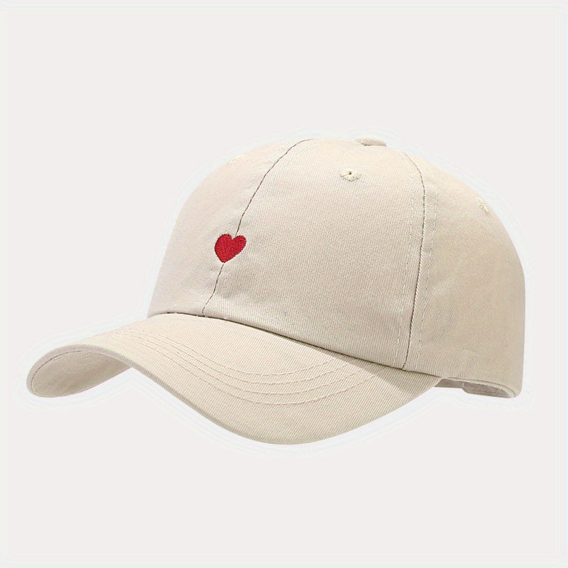 Heart Embroidery Couple Baseball Cap Adjustable Dad Hats Solid Sun Hats