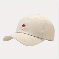 Heart Embroidery Couple Baseball Cap Adjustable Dad Hats Solid Sun Hats