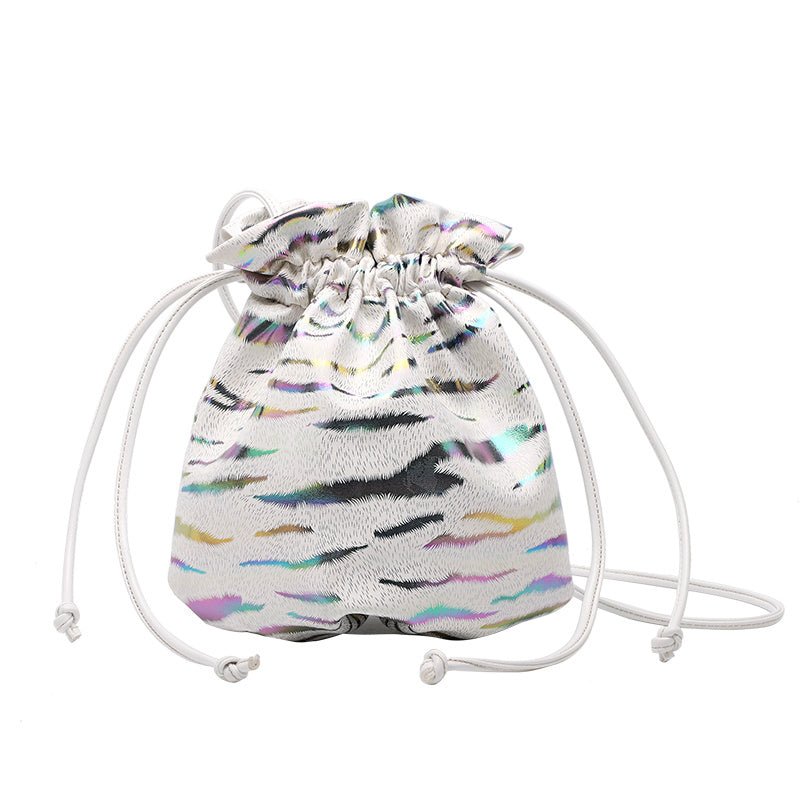 Strip Pattern Bucket Bag Crossbody Purse for Streetwear