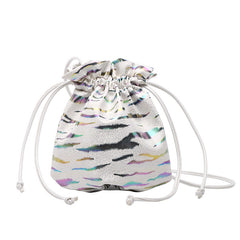 Strip Pattern Bucket Bag Crossbody Purse for Streetwear