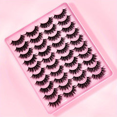 20 Pairs Faux Mink Lashes Fluffy Natural False Eyelashes Long 3D Cat Lashes