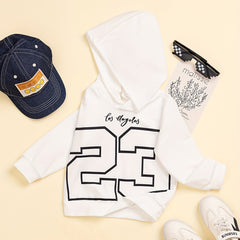 Autumn Boys Letter Print Hooded Sweashirt Casual Hoodie Top