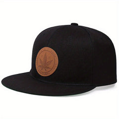Men's Flat Brim Hat Baseball Cap Black