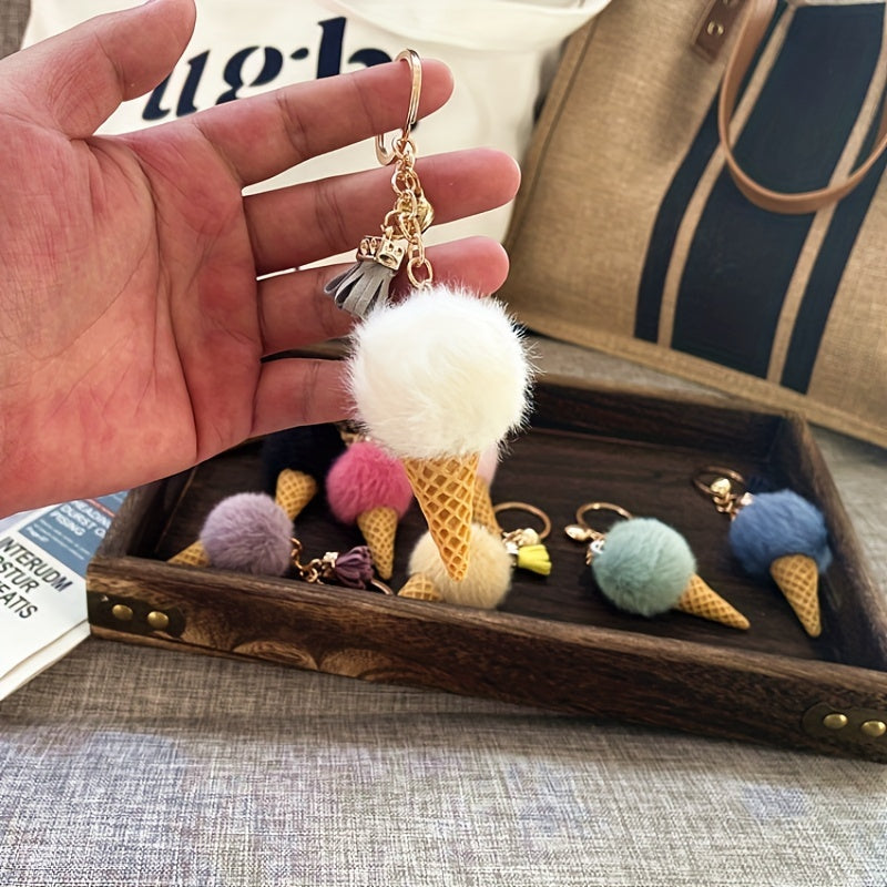 Cute Ice Cream Keychain Plush Toy