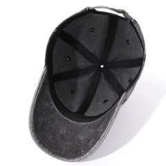 Men's Denim Baseball Cap Retro Wide Brim Sunscreen Washed
