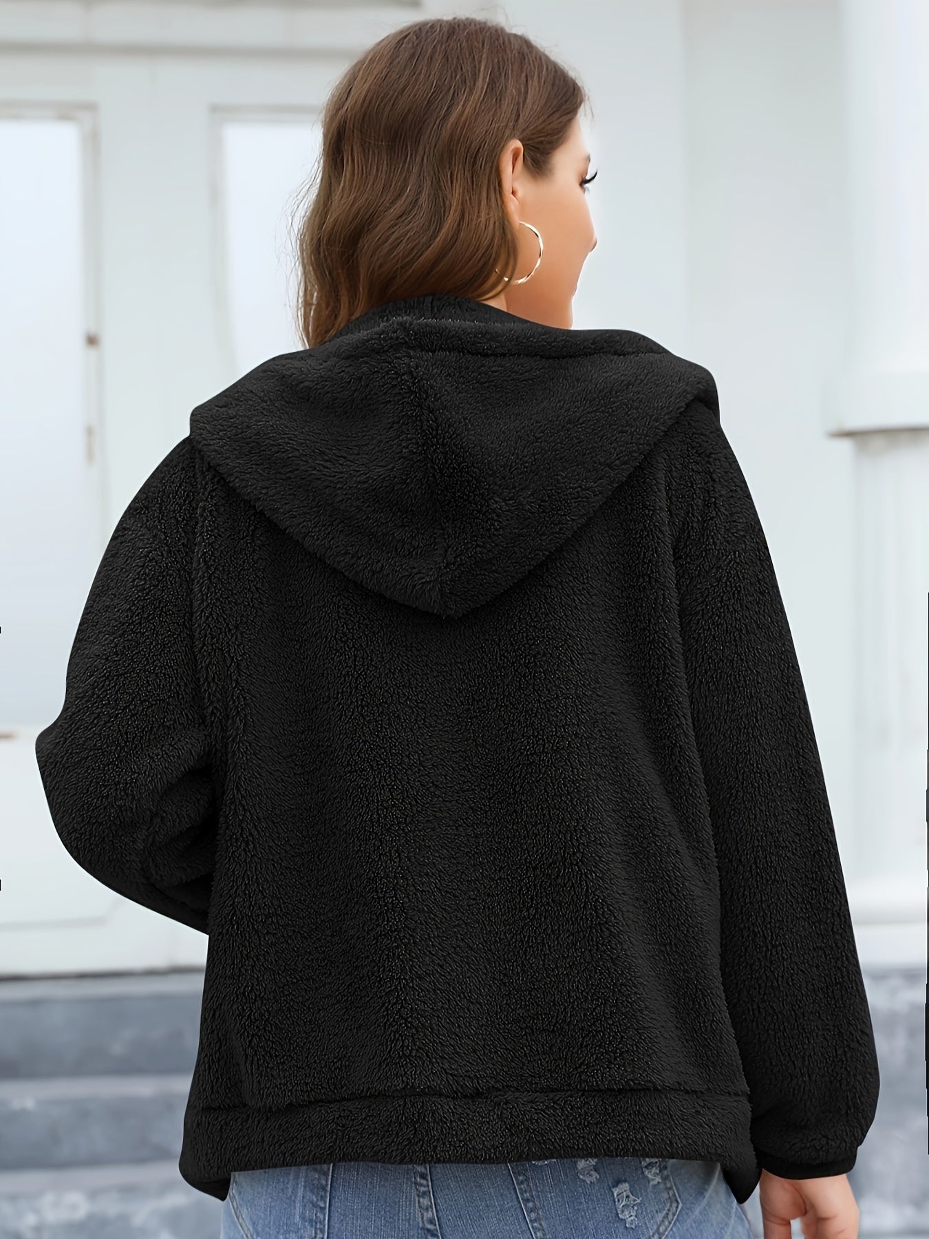 Zipper Winter Hooded Jacket Women's Tops