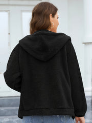 Zipper Winter Hooded Jacket Women's Tops