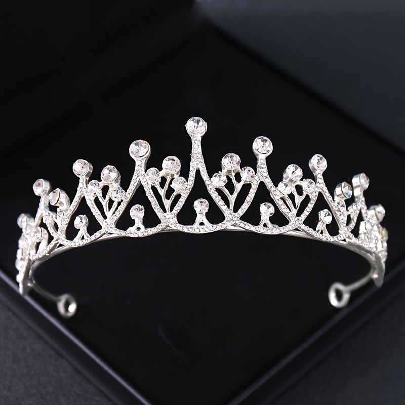 Rhinestone Pearl Crown Hairband Tiara Party Decorations