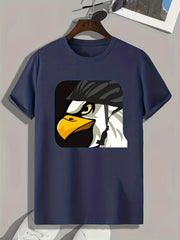 Bird Print Men's Graphic T shirt Casual Comfy Tees For Summer
