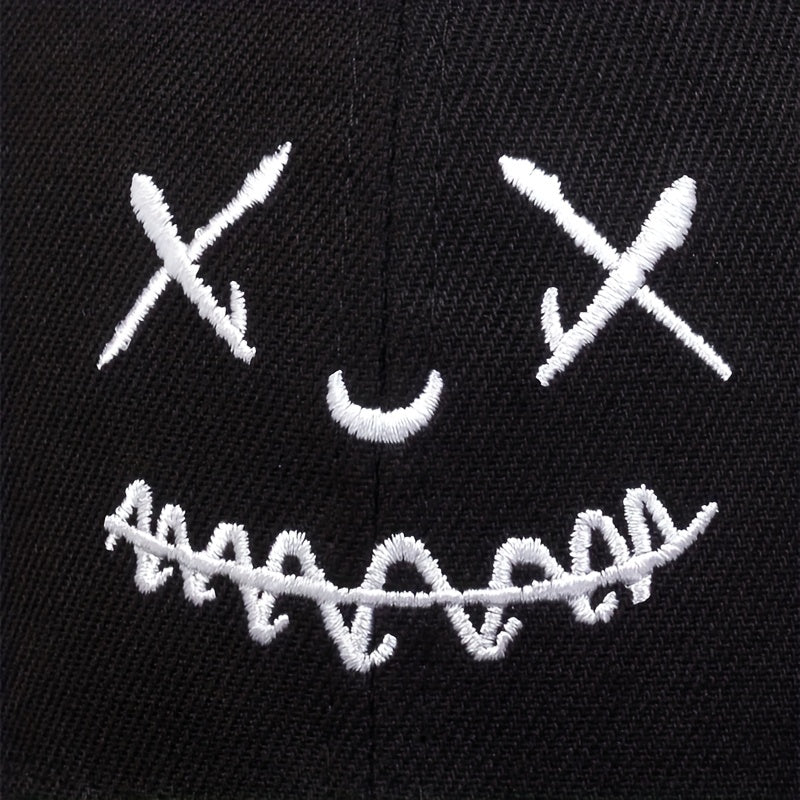 Smiling Embroidery Snapback Hat Hip Hop Baseball Cap Adjustable Sun Hats