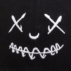 Smiling Embroidery Snapback Hat Hip Hop Baseball Cap Adjustable Sun Hats