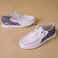 Women's Lace Up Low Board Shoes Lightweight Slip on Casual Flat Shoes