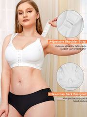 Hollow Racerback Sports Bra Front Closure Support Yoga Bra